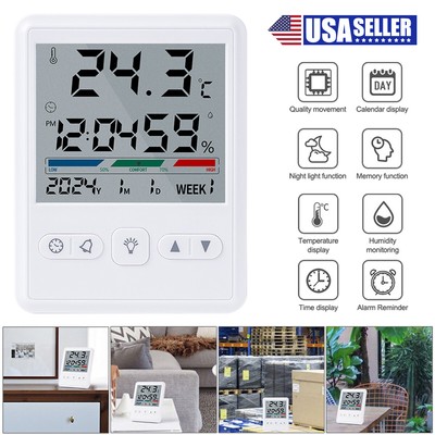 Electronic Digital LCD  Room Thermometer Hygrometer Indoor Temp Humidity Gauge-