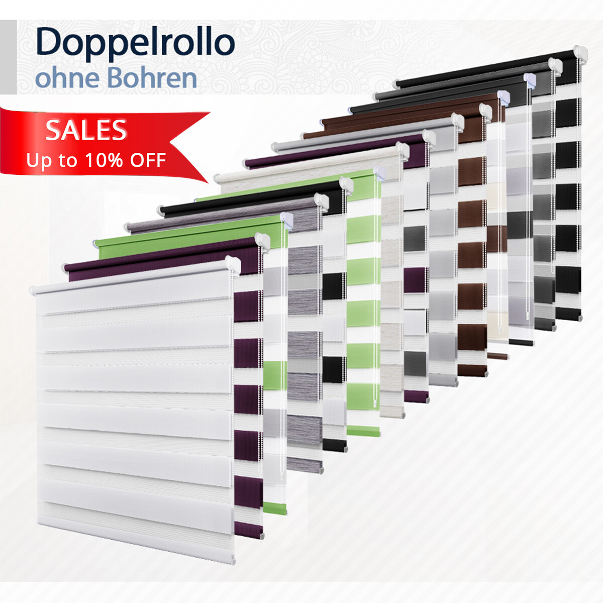Rollos ohne Bohren Duo Rollo Doppelrollo klemmfix Fensterrollo Seitenzugrollo