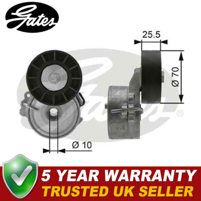 Gates V-Ribbed Belt Tensioner Pulley Fits Suzuki Grand Vitara 2.0 HDI 9TC