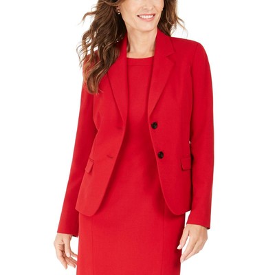 

Женская красная деловая куртка Kasper с двумя пуговицами Petites  BHFO 6691, Fire red