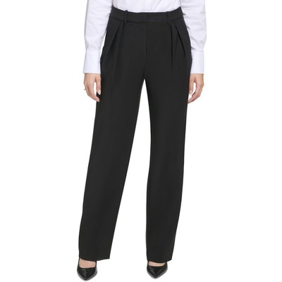 Женские черные брюки Calvin Klein с широкими штанинами и высокой талией 6 BHFO 7493