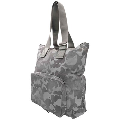 Pre-owned Bally Men's Fallie Nylon Tote In Light Gray Mae00k Ny082 I706p