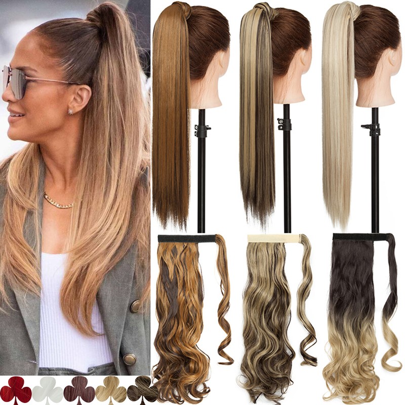 Natürliche Dick Pferdeschwanz Haarteil Clip In Ponytail Haarverlängerung Glatt