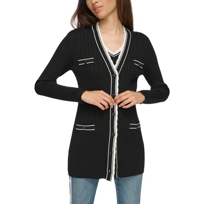 Женский черный кардиган с кружевной отделкой Karl Lagerfeld Paris, жакет-свитер S BHFO 9326