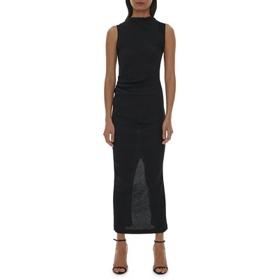 Helmut Lang Женское черное макси-платье без рукавов, однотонное макси-платье L BHFO 5736