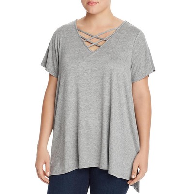 

Женская серая повседневная рубашка с короткими рукавами Cupio Blush Plus  BHFO 3878, Heather grey