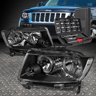 ДЛЯ 11-13 JEEP GRAND CHEROKEE ЧЕРНЫЙ КОРПУС ПРОЗРАЧНАЯ БОКОВАЯ ФАРА + НАБОР ИНСТРУМЕНТОВ