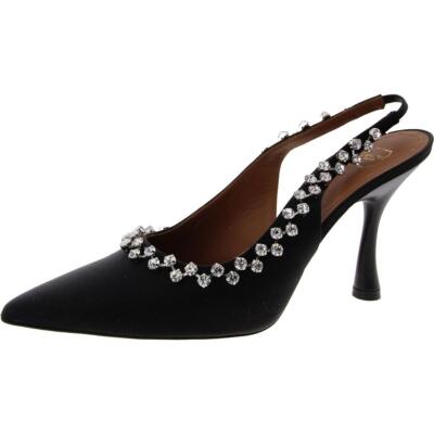 Malone Souliers Womens Giselle 90 Pointed Toe Stretch Slingback Heels BHFO 0865