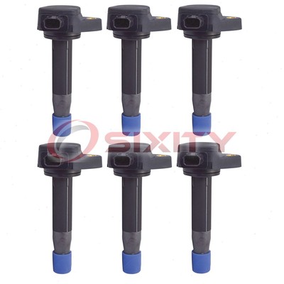 6 pc Hitachi Ignition Coils for 2009-2012 Acura RL 3.7L V6 Spark Plug Wire wl
