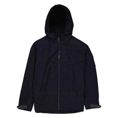 BURBERRY BURBERRY INK LIGHTWEIGHT HOODED LOGO APPLIQUE JACKET, SIZE X-LARGE