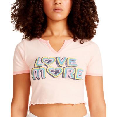 

Розовая женская футболка с рисунком Madden Girl Love More для юниоров, размер  BHFO 9261, Rose tan