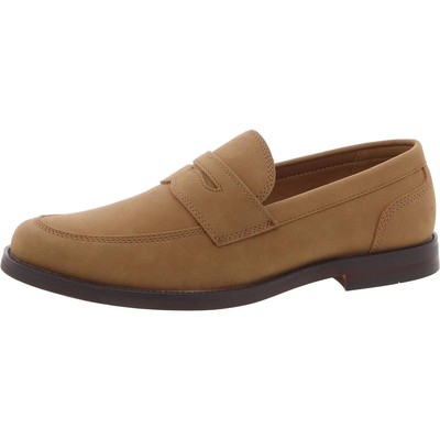Alfani Mens Tobias Tan Faux Leather Flat Loafers Shoes 9 Medium (D) BHFO 1598