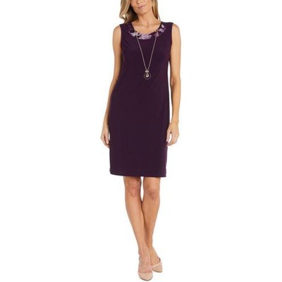 Женское фиолетовое трикотажное платье-футляр без рукавов R&M Richards Petites 6P BHFO 0766