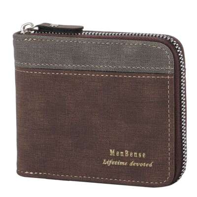 Men RFID Blocking Leather Bifold Wallet Credit Card ID Holder Zip Around Purse