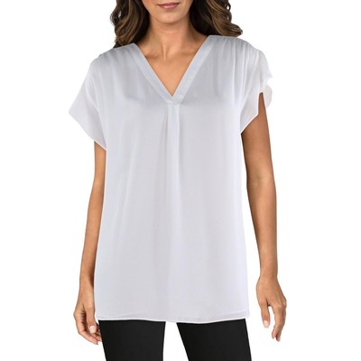 Женская блузка с V-образным вырезом и развевающимися рукавами цвета слоновой кости Vince Camuto, рубашка XL BHFO 8277