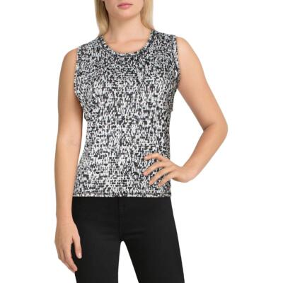 Женская футболка Gottex Black Back Tie Chambray Tank Top M BHFO 2941