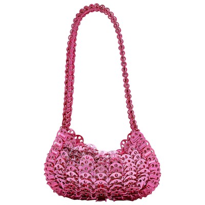 Pre-owned Rabanne Paco  1969 Metal Discs Shoulder Bag 23ass0337met480 In Pink