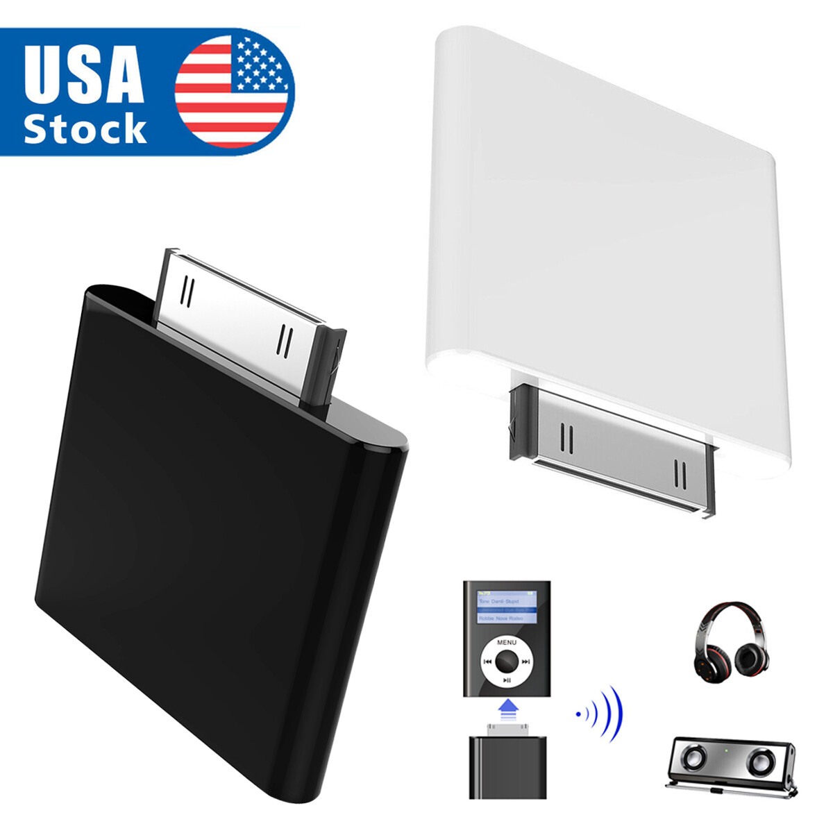 Bluetooth Transmitter Wireless Audio Dongle Adapter 30Pin fo