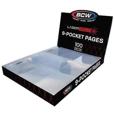 1 Box of 100 BCW 9-Pocket Pages LASERWELD Card Storage  Album Binder Sheets