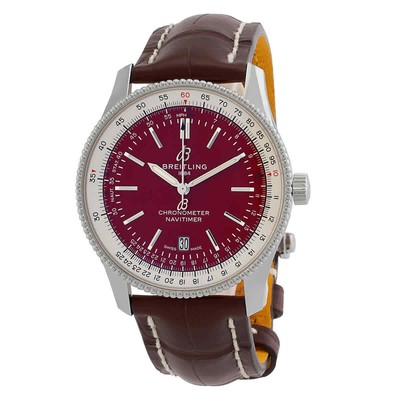 Pre-owned Breitling Navitimer Automatic Chronometer Red Dial Men's Watch A173265a1k1p1