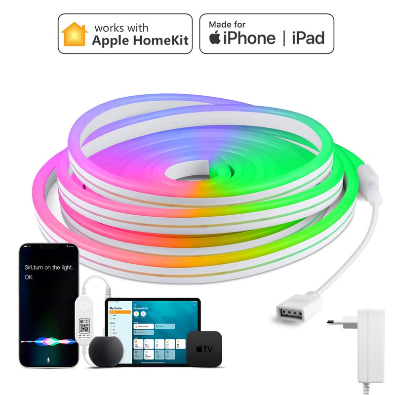 Homekit WiFi Neon LED Strip 12V 5M RGB Color Changing