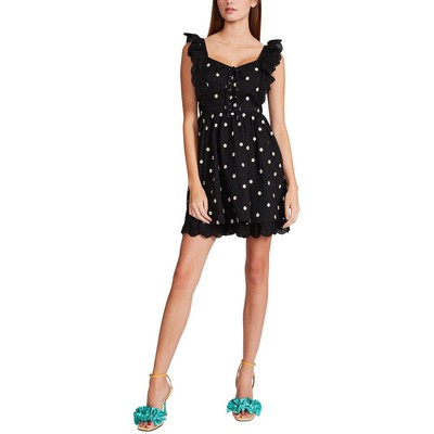 

Женское мини-платье на шнуровке с цветочным принтом Betsey Johnson BHFO 4420, Черный