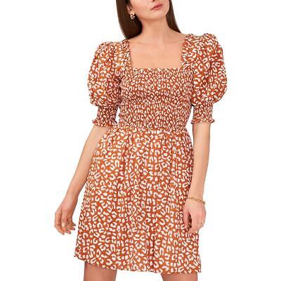 

Женское дневное хлопковое присборенное платье MSK BHFO 4305, Brown/white