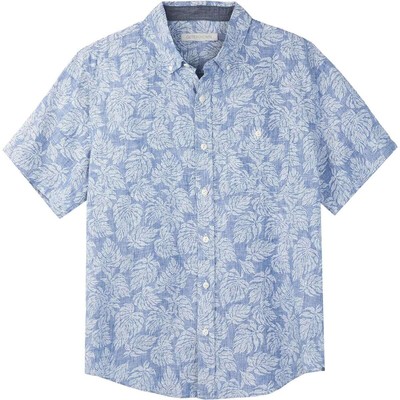 

Рубашка Outerknown Atlantic с короткими рукавами — мужская льняная с листьями, Linen leaves, Outerknown