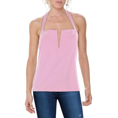 Susana Monaco Womens Pink Tie Back Sleeveless Halter Top Blouse XL BHFO 5722