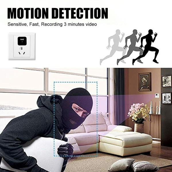 HD 1080P Motion Detection DVR Home Security Cam WiFi USB Charger Adapter Camera - Image 4
