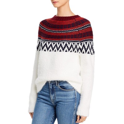 Женский пуловер с круглым вырезом BB Dakota цвета слоновой кости Fair Isle M BHFO 1546