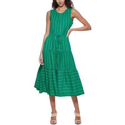 

Calvin Klein Женское длинное дневное платье в полоску с расклешенным силуэтом BHFO 1030