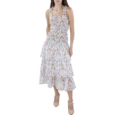 

70F/21C Женское платье миди до щиколотки с цветочным принтом BHFO 2191, Multi color