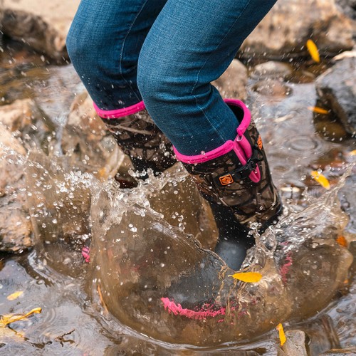 HISEA Women Chore Work Boots Waterproof Insulated Rubber Rain Snow Garden Boots