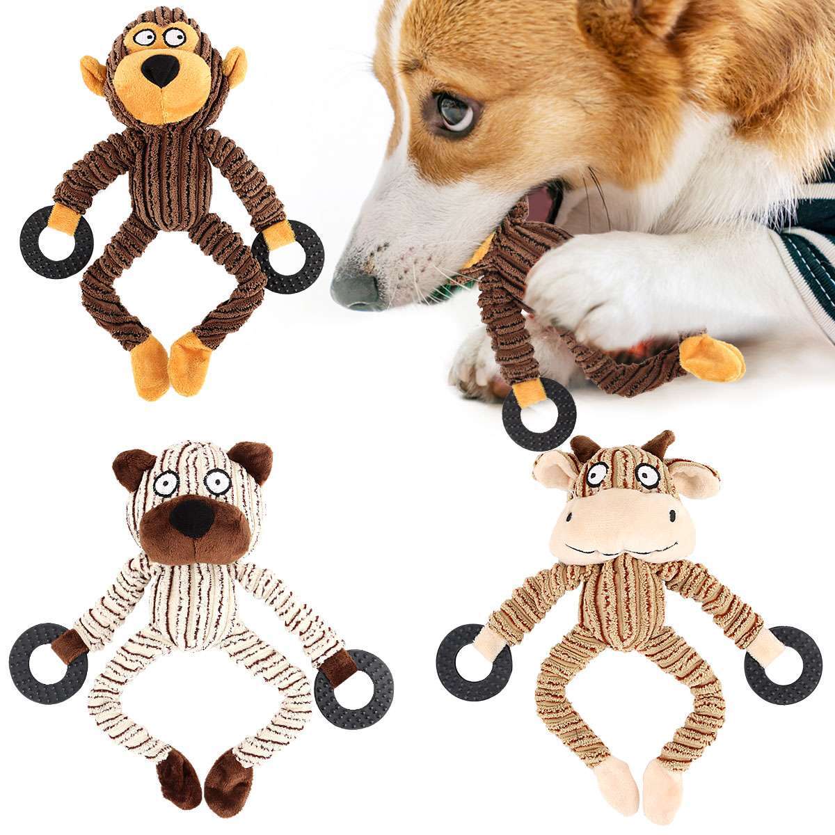 Durable Plush Toy For Puppy Large Small Dogs Pets Squeaker