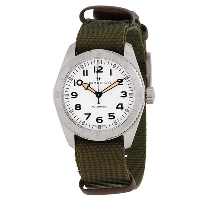 Pre-owned Hamilton Khaki Field Expedition Auto White Dial Watch H70315910