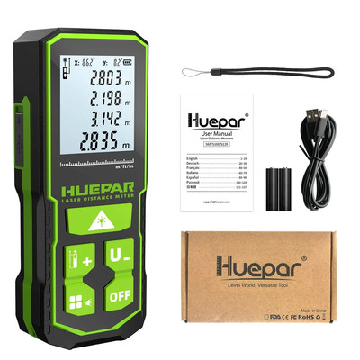 Laser Distance Measuring Meters Tool with Angle Sensor Rechargeable Digital Gree