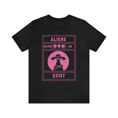 Aliens Exist Blink 182 inspired T-shirt- Pink print