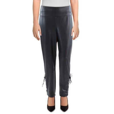 

BCBGMAXAZRIA Женские черные брюки из искусственной кожи со шнуровкой и высокой талией  BHFO 5465, Черный, 2UX5P49