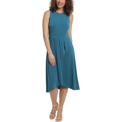 Женское зеленое асимметричное миди-платье London Times S BHFO 8855