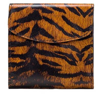 Patricia Nash Leather Wallet REITI Bi-Fold Organizer Frame Wallet ~ Tiger print