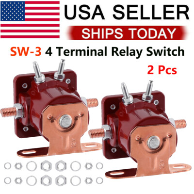 2Pcs 12V Heavy Duty Solenoid Relay Switch For Ford Starter Car Truck SW3 SNL135