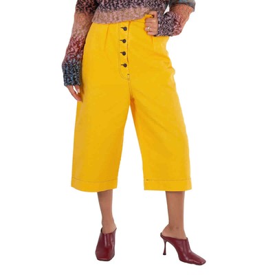 Pre-owned Loewe Yellow Contrast Stitch Culottes
