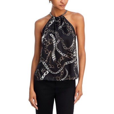 LAgence Womens Chain Printed Halter Top BHFO 0401