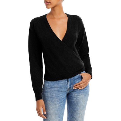 Женский черный кашемировый свитер с искусственным покрытием Aqua Cashmere Wrap XS BHFO 3712