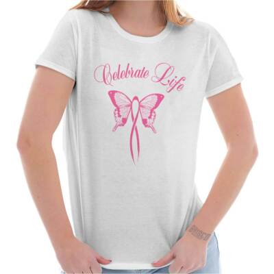 Breast Cancer Survivor Celebrate Life Gift Graphic T Shirts for Women T-Shirts
