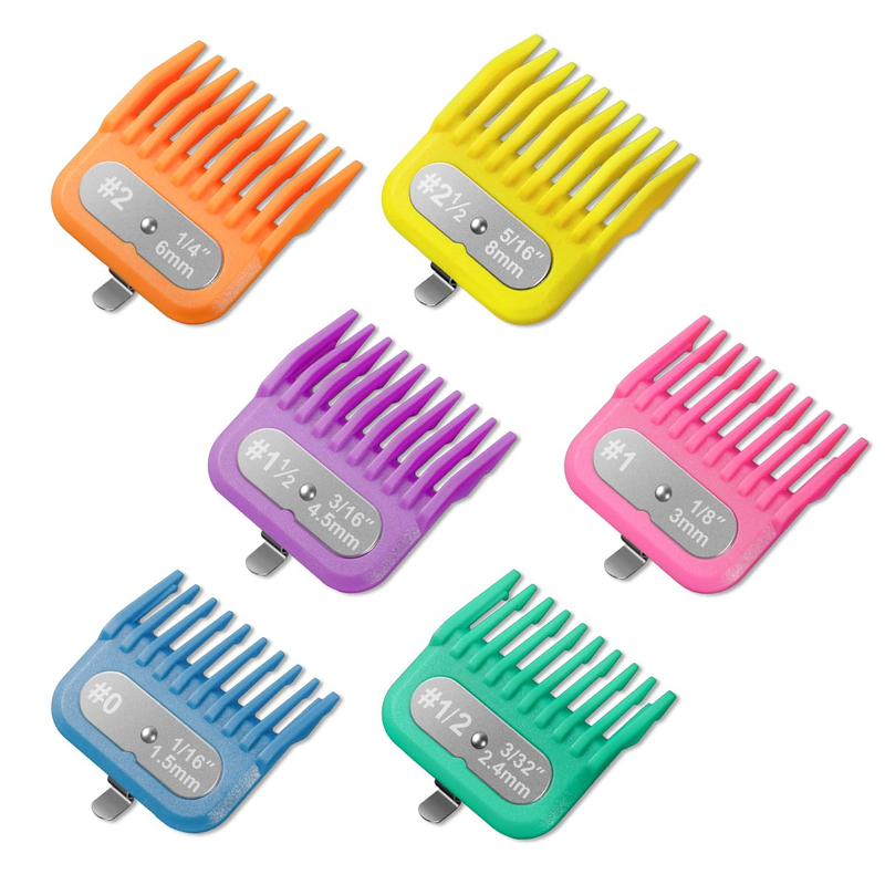 6 Clipper Guards Fit for Andis Master, Oster Fast Feed, Andis AAC-1, GC, LCL, ML