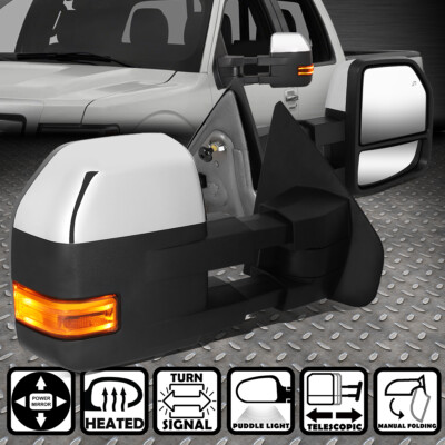 ДЛЯ 04-14 FORD F150 БУКСИРОВОЧНОЕ ЗЕРКАЛО С ЭЛЕКТРОПРИВОДОМ + ОБОГРЕВОМ + СВЕТОДИОДНЫМ СИГНАЛОМ ПОВОРОТА/ПОДСВЕТКОЙ ЛУЖИ