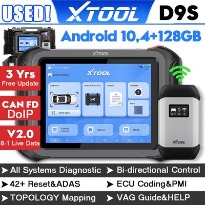 XTOOL Used D9S Topology Diagnostic Scanner Car Coding Bi-directional Scan Tool