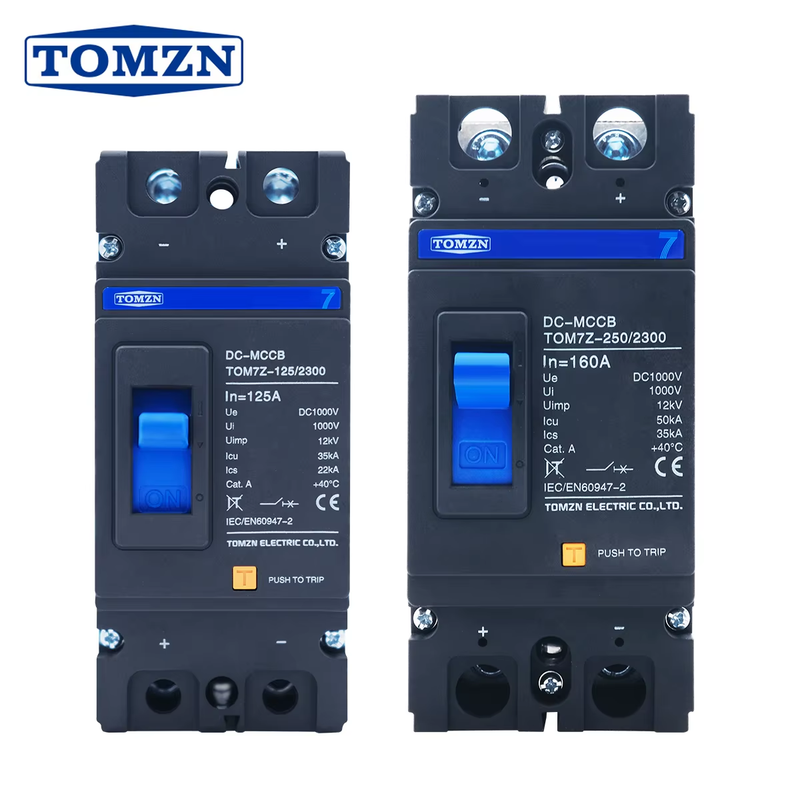 2P DC MCCB TOM7Z 1000V DC Solar Molded Case Circuit Breaker MCCB Overload Protec
